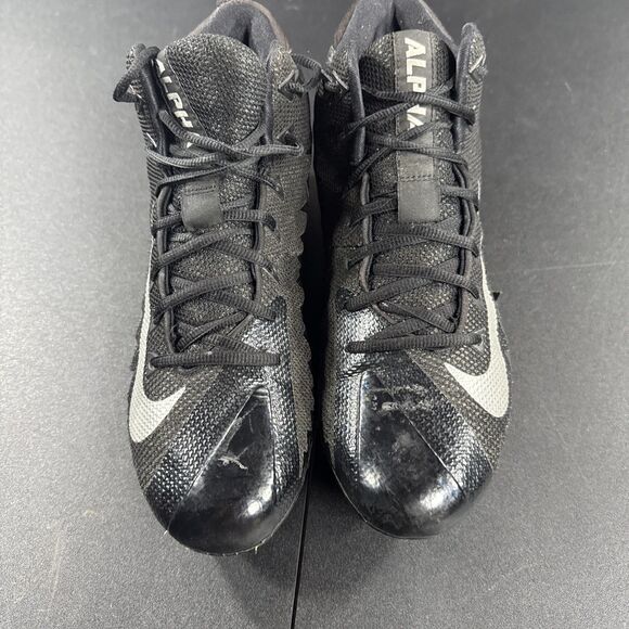 Nike Sz 11 Mens Alpha Menace Pro Mid FNL Football Cleats Black Silver 880410-010 - Picture 2 of 8